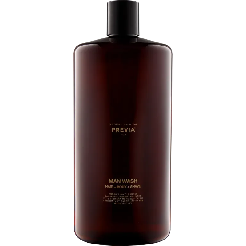 PREVIA MAN WASH ENERGISING CLEANSER HAIR + BODY + SHAVE – Żel pod prysznic 3in1, 1000 ml