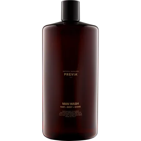 PREVIA MAN WASH ENERGISING CLEANSER HAIR + BODY + SHAVE – Żel pod prysznic 3in1, 1000 ml