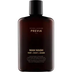 PREVIA MAN WASH ENERGISING CLEANSER HAIR + BODY + SHAVE – Żel pod prysznic 3in1, 250 ml