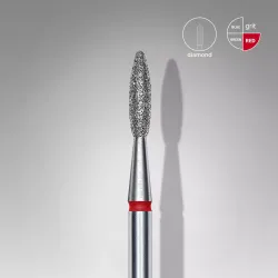 Staleks Frez diamentowy FA10R021/8 płomyk 2,1mm/8 czerwony