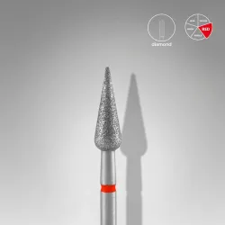 STALEKS Frez Diamentowy Gruszka Czerwony 4/12 mm FA100R040/12
