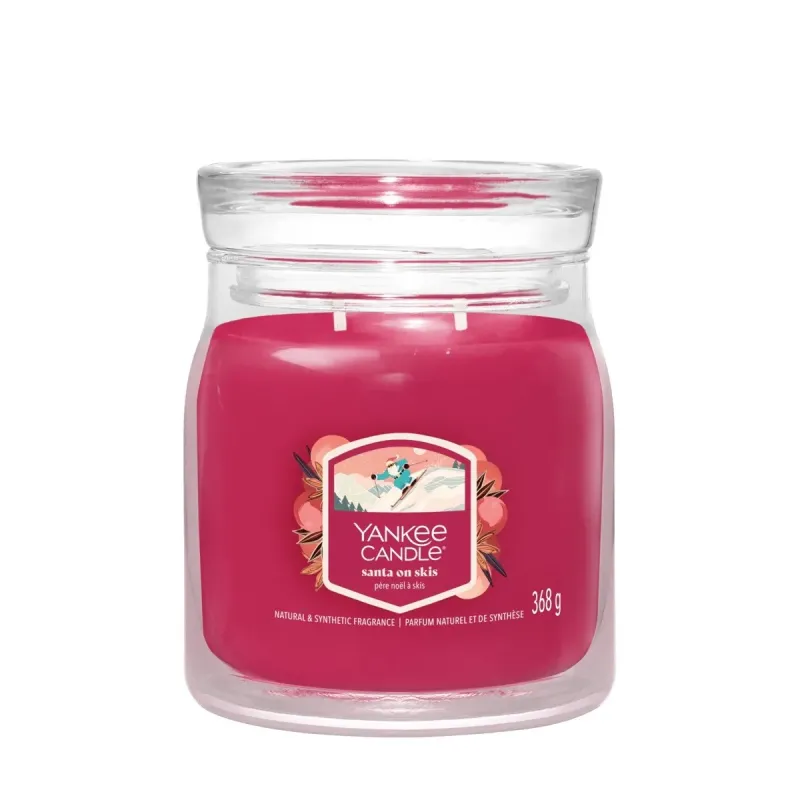 Yankee Candle Signature - Świeca średnia SANTA ON SKIS