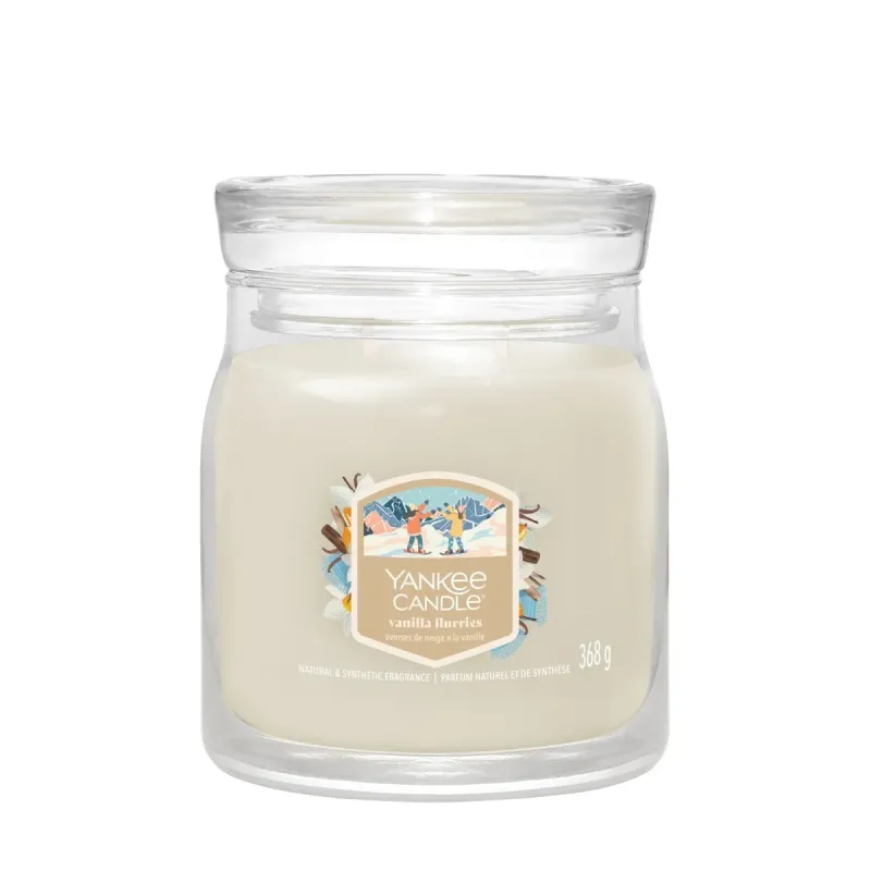 Yankee Candle Signature - Świeca średnia VANILLA FLURRIES