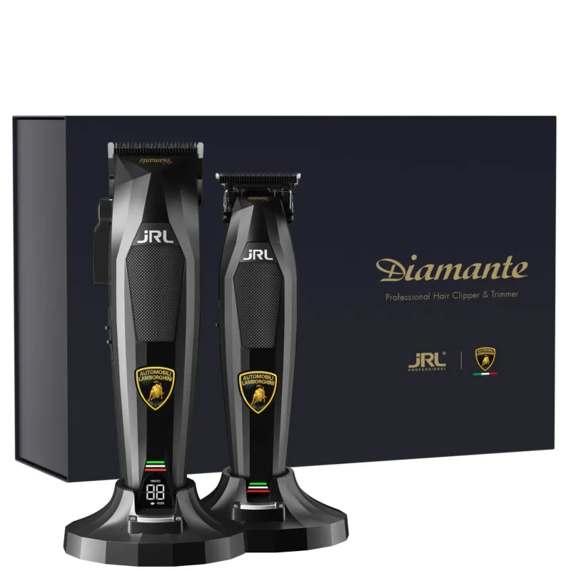 JRL Lamborghini Diamante 2025C czarna bezprzewodowa maszynka + Diamante 2025T czarny bezprzewodowy trymer + 2 stacje ładujące JRL Lamborghini Diamante 2025C czarna bezprzewodowa maszynka + Diamante 2025T czarny bezprzewodowy trymer + 2 stacje ładujące