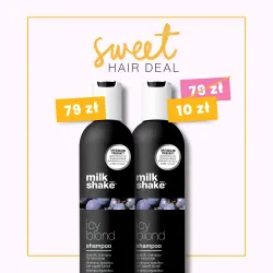 SWEET DEAL Zestaw 2 x  Milk Shake Icy Blond Shampoo, Szampon Nadający Chłody Odcień do Włosów Blond, 300ml