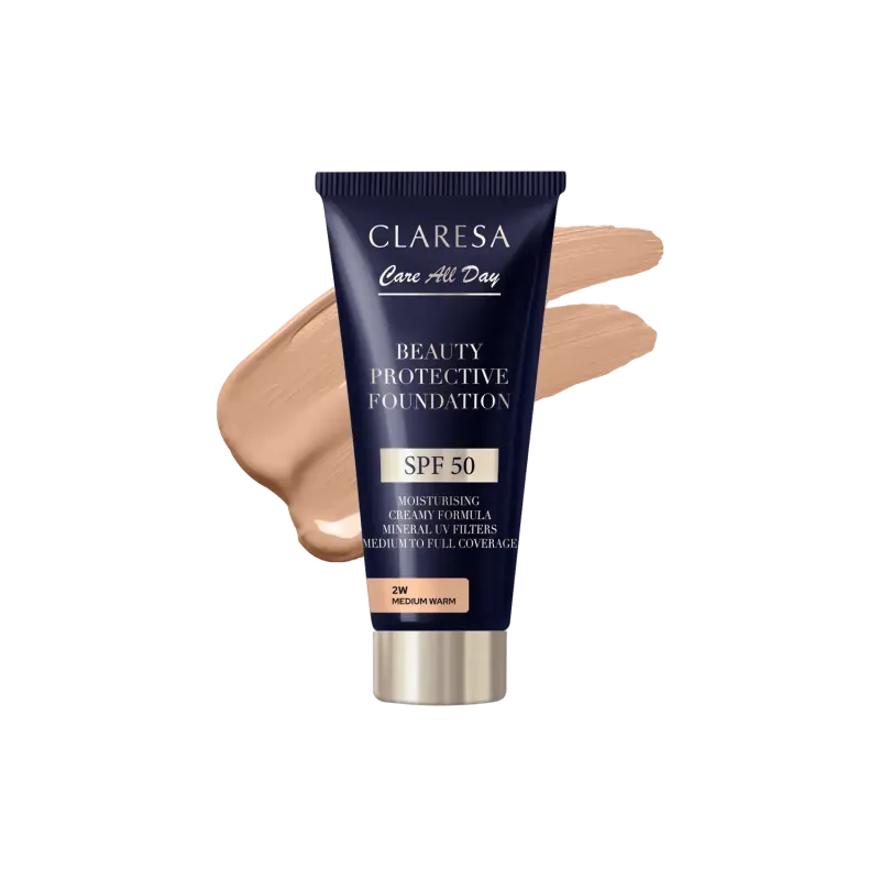 Claresa CARE ALL DAY Nawilżający podkład z filtrem SPF 50 30ml 2W MEDIUM WARM