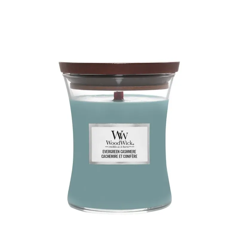 WoodWick Evergreen Cashmere Średnia Świeca 275g