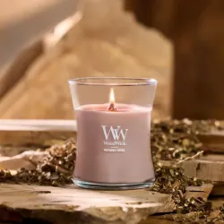 WOODWICK Świeca ozdobna średnia PATCHOULI CREME z Drewnianym Knotem 275g