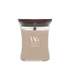 WOODWICK Świeca ozdobna średnia PATCHOULI CREME z Drewnianym Knotem 275g
