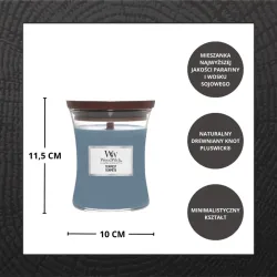 WOODWICK Świeca ozdobna średnia TEMPEST z Drewnianym Knotem 275g