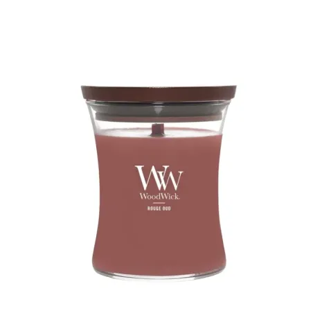 WOODWICK Świeca ozdobna średnia ROUGE OUD z Drewnianym Knotem 275g