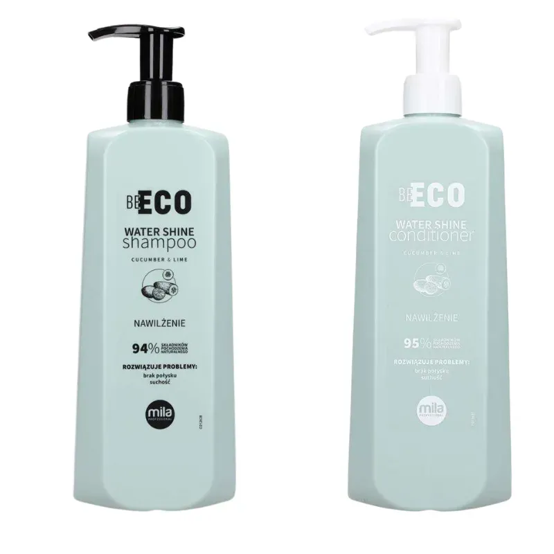Mila BE ECO Water Shine Nawilżenie Zestaw Odżywka 900ml + Szampon 900 ml
