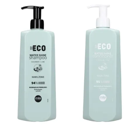 Mila BE ECO Water Shine Nawilżenie Zestaw Odżywka 900ml + Szampon 900 ml