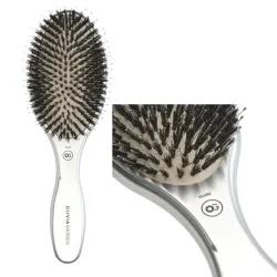 Olivia Garden Expert Care Oval Szczotka z mieszanym włosiem dzika do rozczesywania włosów srebrna