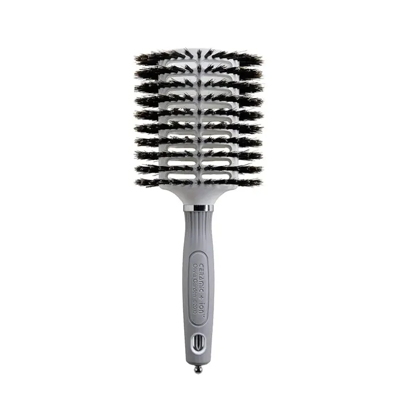 Olivia Garden Ceramic and Ion Turbo Vent Large, okrągła szczotka do włosów ze 100% włosia dzika