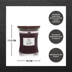 WoodWick Spiced Blackberry Średnia Świeca Zapachowa z Drewnianym Knotem  275g