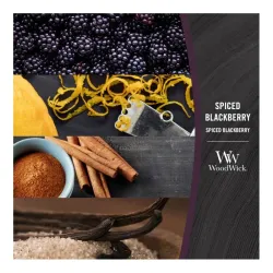 WoodWick Spiced Blackberry Średnia Świeca Zapachowa z Drewnianym Knotem  275g