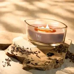 WoodWick Elipsa Patchouli Crème Świeca Zapachowa Ozdobna z Drewnianym Knotem 453,5g