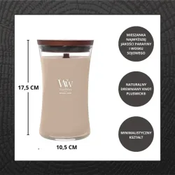 WoodWick Patchouli Crème Duża Świeca Zapachowa z Ozdobnym Knotem Core 609,5g