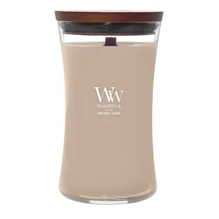 WoodWick Patchouli Crème Duża Świeca Zapachowa z Ozdobnym Knotem Core 609,5g