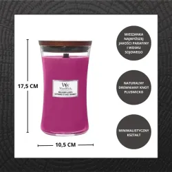 WoodWick Wild Berry & Beets Duża Świeca Zapachowa Ozdobna z Drewnianym Knotem 609,5g