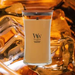 WoodWick Golden Bourbon Duża Świeca Zapachowa z Drewnianym Knotem 609,5g
