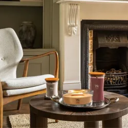 WoodWick Elipsa Golden Bourbon Świeca Zapachowa Ozdobna z Drewnianym Knotem 453,5g