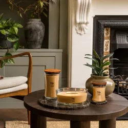 WoodWick Elipsa Golden Bourbon Świeca Zapachowa Ozdobna z Drewnianym Knotem 453,5g