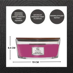 WoodWick Elipsa Wild Berry&Beets Świeca Zapachowa Ozdobna z Drewnianym Knotem 453,5g