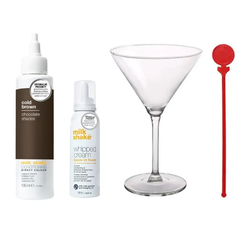 Zone Milk Shake Direct Colour Cold brown - ZESTAW Pianka 50ml + Direct 100ml + Kieliszek + Pudełko ozdobne
