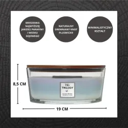 WoodWick Trilogy  Calming Retreat Świeca Elipsa z Drewnianym Knotem 453,5g