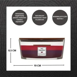 WoodWick Trilogy  SUN-RIPENED BERRIES Świeca Elipsa z Drewnianym Knotem 453,5g