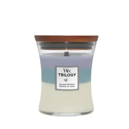 WoodWick CALMING RETREAT Średnia Świeca Ozdobna z Drewnianym Knotem 275g