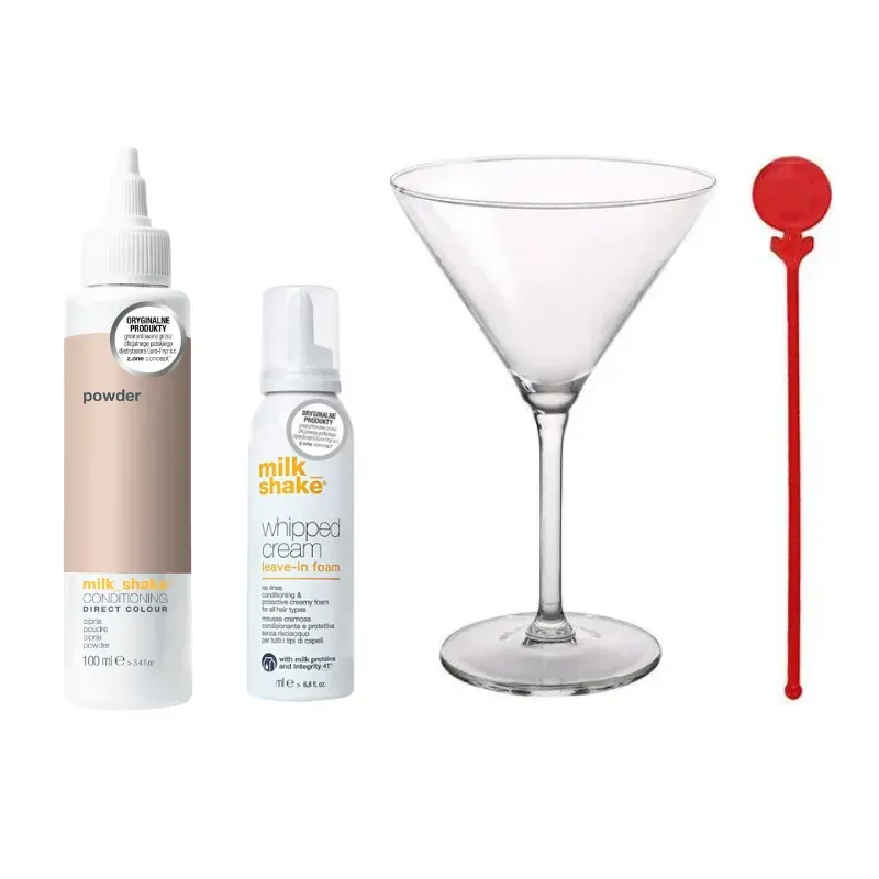 Zone Milk Shake Direct Colour Powder - ZESTAW Pianka 50ml + Direct 100ml + Kieliszek + Pudełko ozdobne