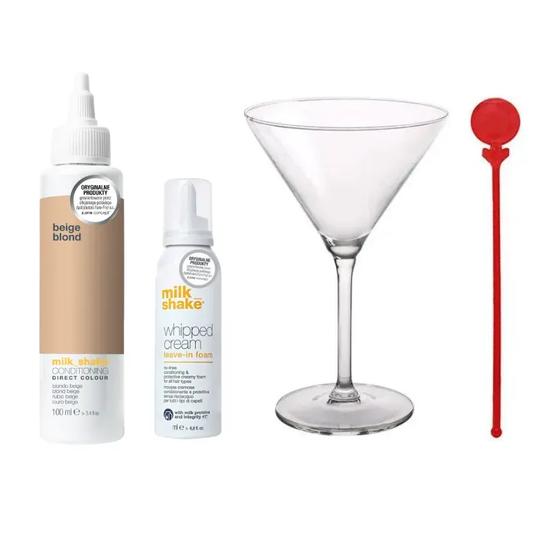 Zone Milk Shake Direct Colour Beige Blond - ZESTAW Pianka 50ml + Direct 100ml + Kieliszek + Pudełko ozdobne
