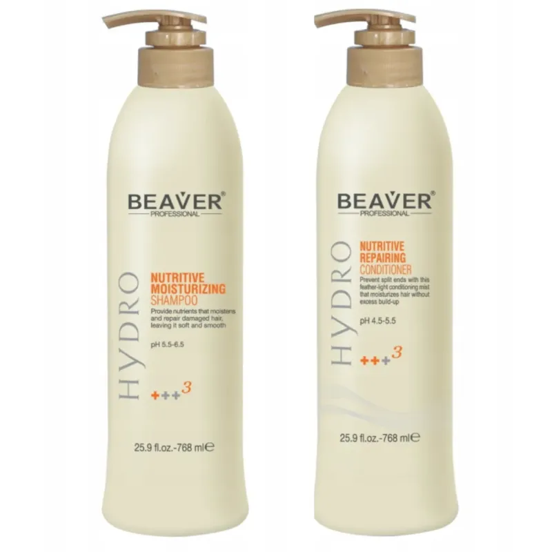Zestaw Beaver Nutritive Szampon 768 ml + Odżywka 768 ml regeneracja i nawilżenie
