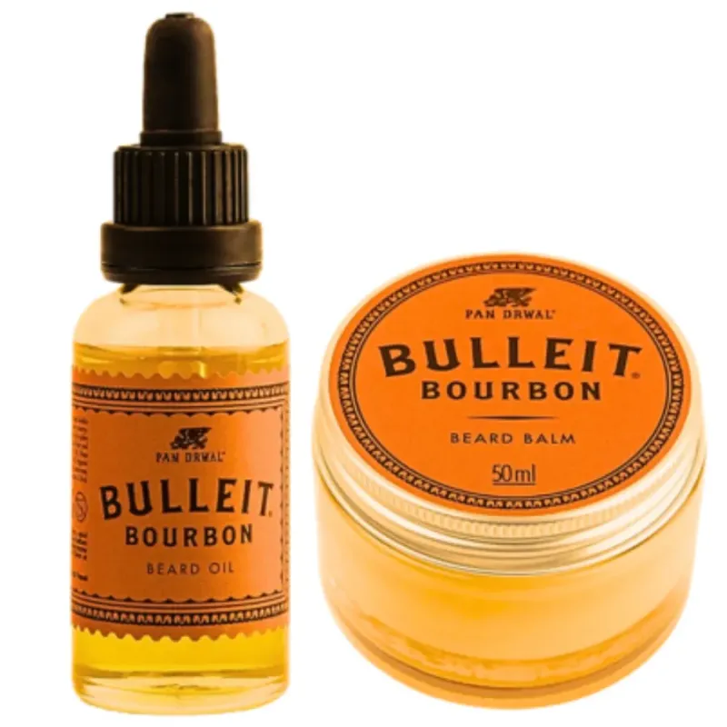 PAN DRWAL Zestaw do brody Bulleit Bourbon Olejek 30ml + Beard Balm Balsam 50ml