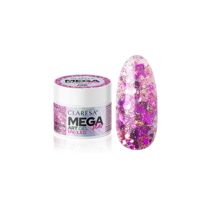 CLARESA ŻEL DO ZDOBIEŃ MEGASTAR ART GEL -  PINK PIXEL 10G