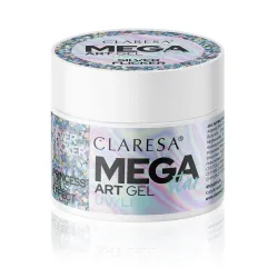 CLARESA ŻEL DO ZDOBIEŃ MEGASTAR ART GEL -  SILVER FLICKER 10G