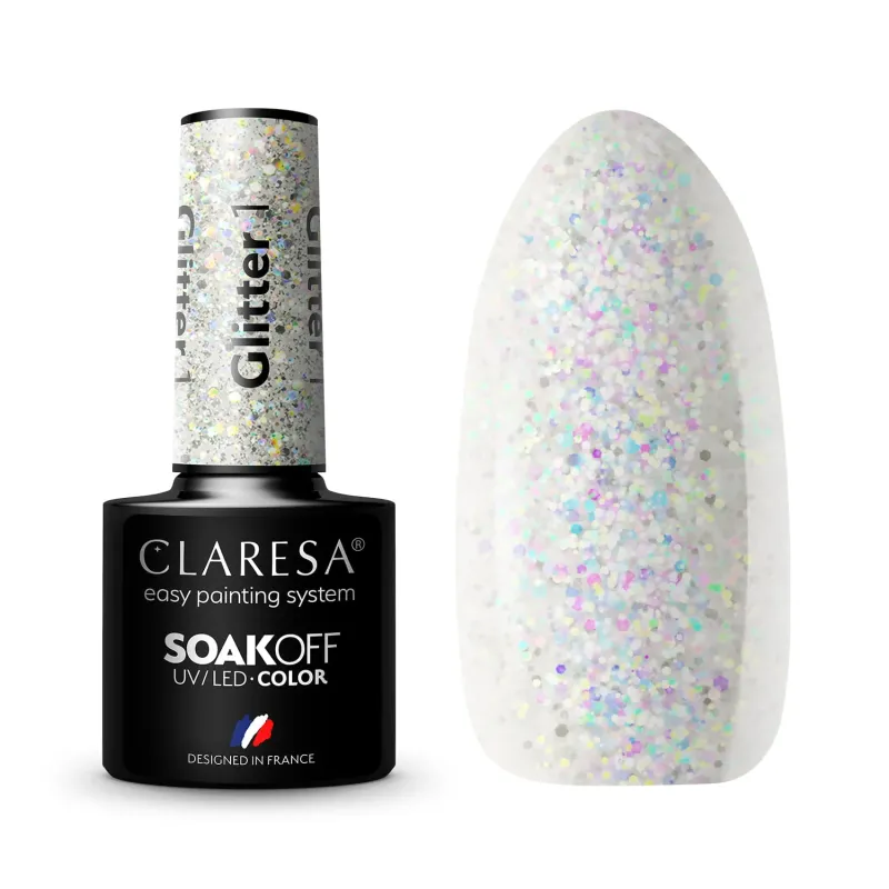 Claresa Lakier hybrydowy GLITTER 1 - 5g