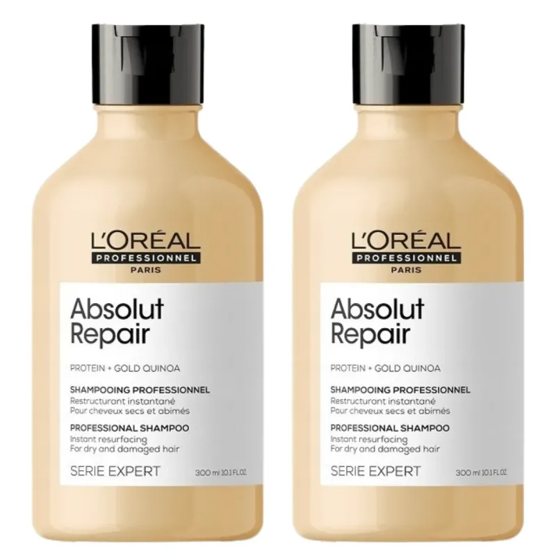 L'Oréal Absolut Repair Gold odbudowujący zestaw do włosów zniszczonych | szampon 2x300ml