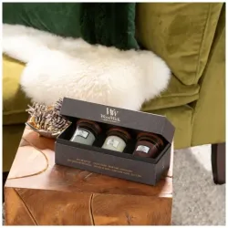 WOODWICK ZESTAW PREZENTOWY 3 X 85G (FIRESIDE, WHITE TEAK, SAND & DRIFTWOOD)