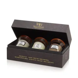 WOODWICK ZESTAW PREZENTOWY 3 X 85G (FIRESIDE, WHITE TEAK, SAND & DRIFTWOOD)