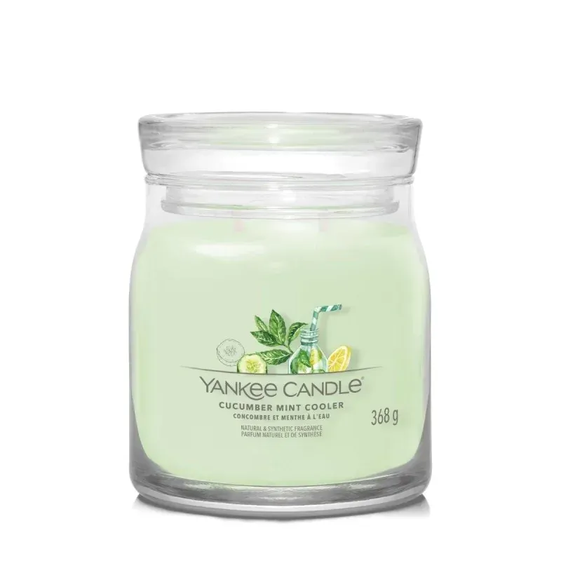Yankee Candle Signature Cucumber Mint Cooler  - Świeca Średnia 368g