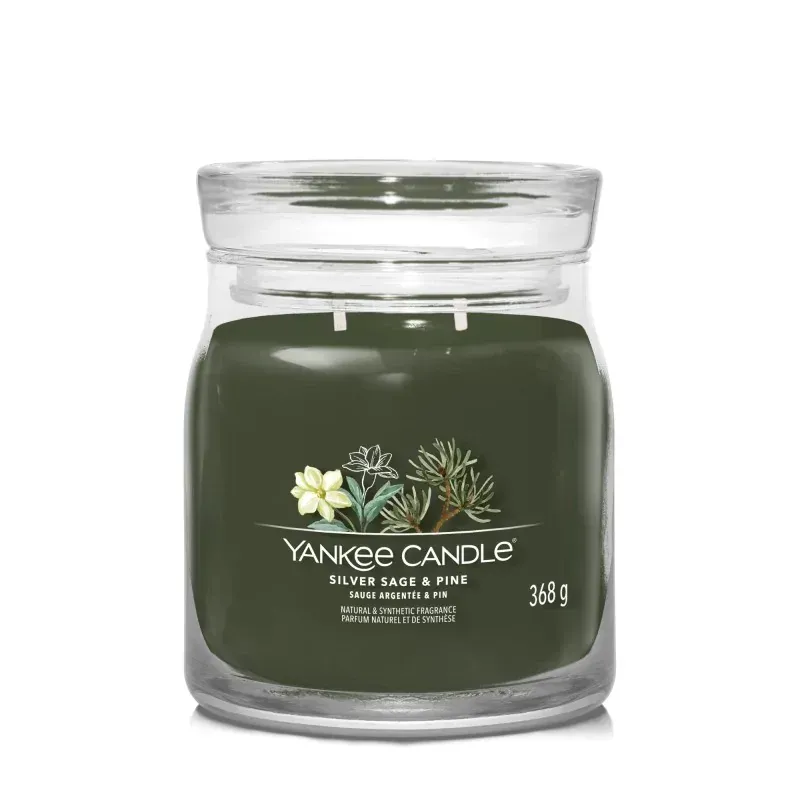 Yankee Candle Signature SILVER SAGE & PINE  - Świeca Średnia 368g
