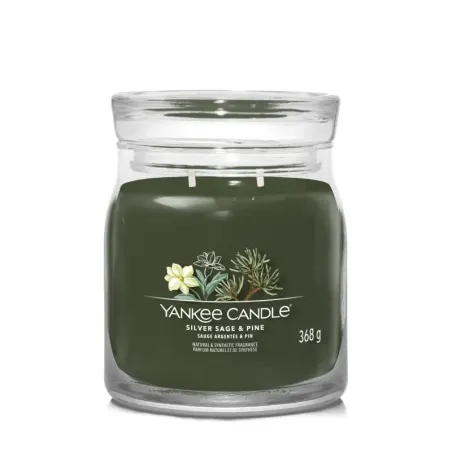 Yankee Candle Signature SILVER SAGE & PINE  - Świeca Średnia 368g