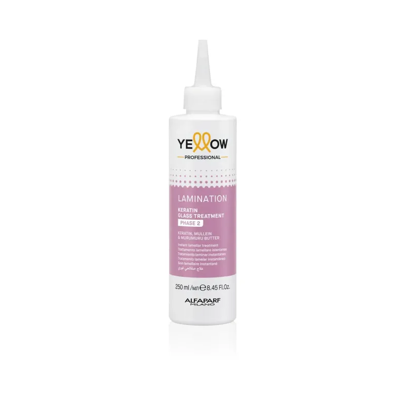 Yellow Professional Keratin Glass Treatment – Laminacja Faza 2, płyn do laminacji włosów - 250ml