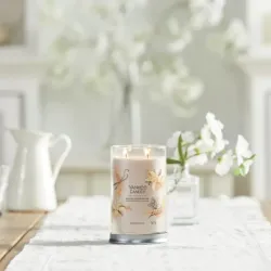 Yankee Candle VANILLA CRÈME BRÛLÉE Tumbler z 2 Knotami Duża Świeca 567g