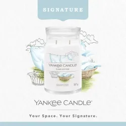 Yankee Candle Signature CLEAN COTTON duża świeca z dwoma knotami 567g
