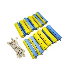 ARTE TOOLS – Wałki do trwałej ondulacji NIEBIESKO-ŻÓŁTE 22 mm (12 szt.)